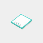 Turquoise Border & Heart with Love of Name Post-it® Notes (Schuin)