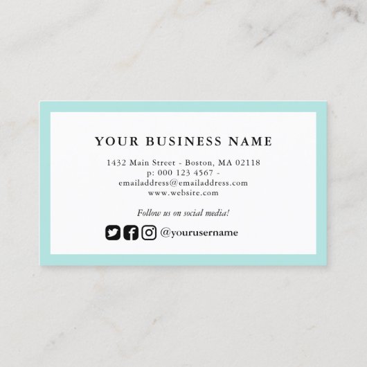 Turquoise Border Social Media Loyalty Punch (Achterkant)