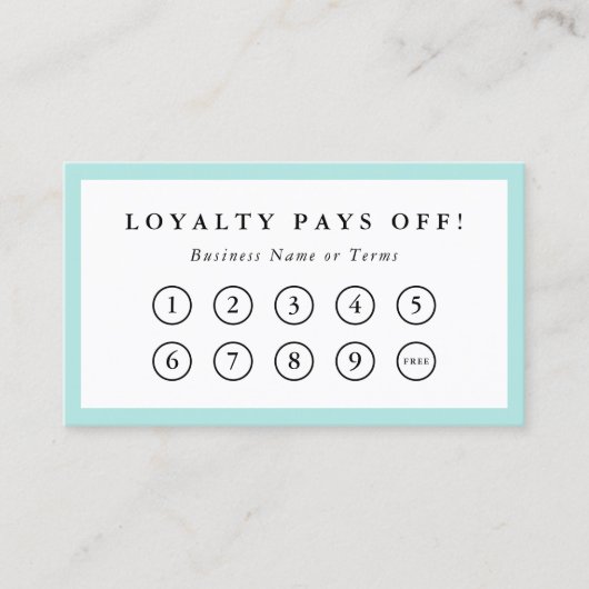 Turquoise Border Social Media Loyalty Punch (Voorkant)