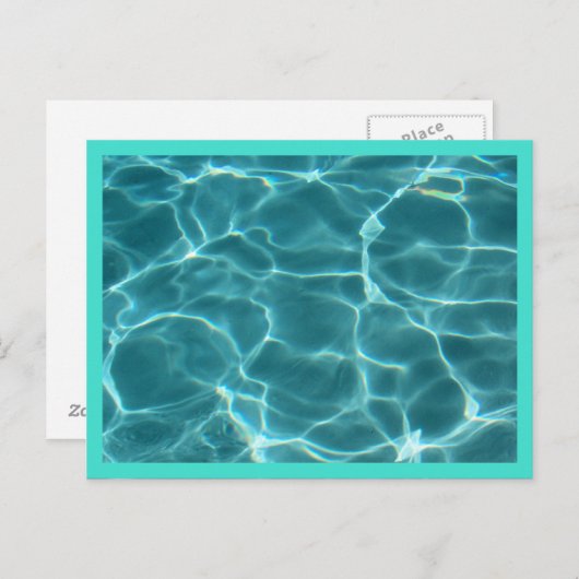 Turquoise Border Swimming Pool Briefkaart (Voorkant / Achterkant)