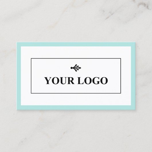 Turquoise Border Your Logo minimalist Visitekaartje (Voorkant)