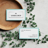 Turquoise Border Your Logo minimalist Visitekaartje