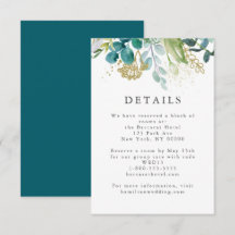 Turquoise Botanisch Moderne Elegante Trouwdetailsk