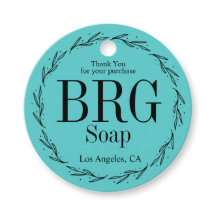Turquoise Botanische Monogram Dank u aankoop