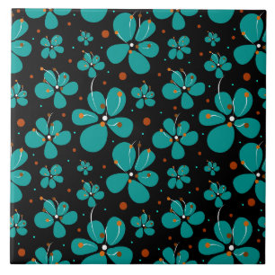 Turquoise boterbloem tegeltje