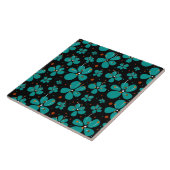 Turquoise boterbloem tegeltje (Zijkant)