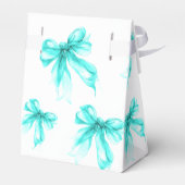 Turquoise Bow Coquette Script Sweet 16 Thank You  Bedankdoosjes (Achterkant)