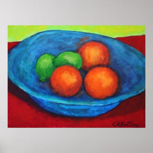 Turquoise Bowl Canvas Print (Voorkant)