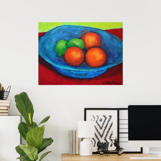 Turquoise Bowl Canvas Print (Thuiskantoor)