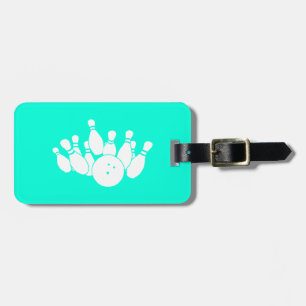 Turquoise Bowling Bag Label Bagagelabel