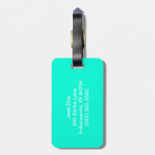 Turquoise Bowling Bag Label Bagagelabel (Achterkant verticaal)