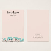 Turquoise Branch Pink Earring Display Card Visitekaartje (Voorkant /achterkant)