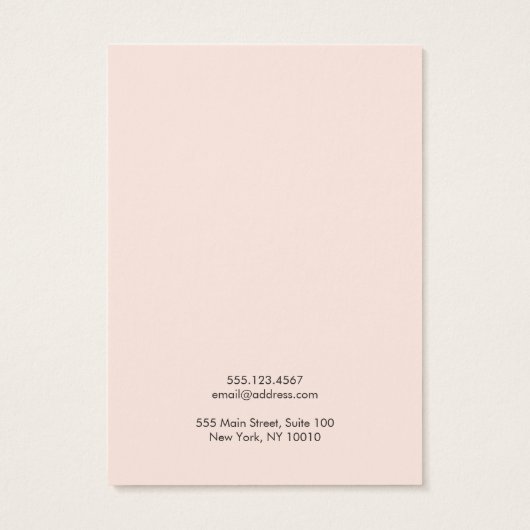 Turquoise Branch Pink Earring Display Card Visitekaartje (Achterkant)