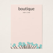 Turquoise Branch Pink Earring Display Card Visitekaartje (Voorkant)