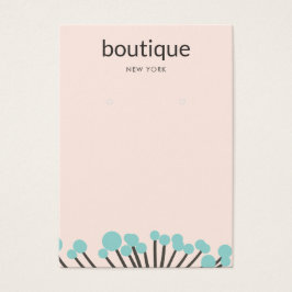 Turquoise Branch Pink Earring Display Card Visitekaartje