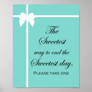 Turquoise Bridal Brunch Sign Aqua Poster