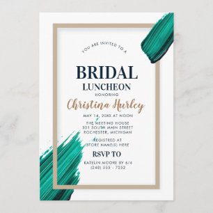 turquoise Bridal Luncheon acrylmoder Kaart