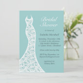  turquoise Bridal Shower-uitnodiging Kaart (Staand voorkant)