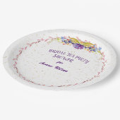 Turquoise Bridal Tea Party Shower Papieren Bordje (Gekanteld)