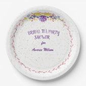 Turquoise Bridal Tea Party Shower Papieren Bordje (Voorkant)