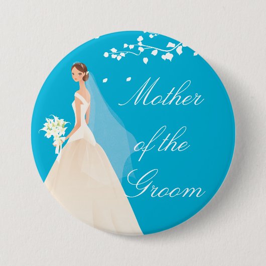 Turquoise Bride MOG Bridal Party Button (Voorkant)