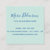 Turquoise Broad-navelvogel Vierkante Visitekaartje (Achterkant)