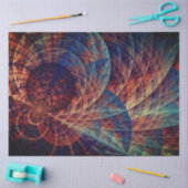 Turquoise Brown Abstract Fractal 15 ontkoppeling Tissuepapier (Craft)