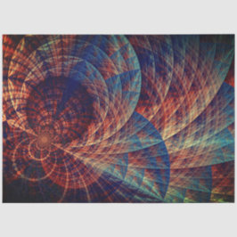 Turquoise Brown Abstract Fractal 15 ontkoppeling Tissuepapier