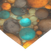 Turquoise Brown Abstract Fractal Pattern Tafelkleed (Gekanteld)