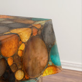 Turquoise Brown Abstract Fractal Pattern Tafelkleed (Voorbeeld)