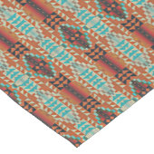 Turquoise Brown Burnt Oranje Mosaic Pattern Korte Tafelloper (Hoek)