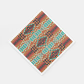 Turquoise Brown Burnt Oranje Mosaic Pattern Servet (Hoek)