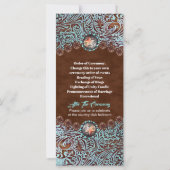 turquoise brown cowboy westerne trouwprogramma ' s (Achterkant)