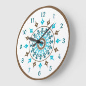   Turquoise Brown Genummerde wandklok (Hoek)