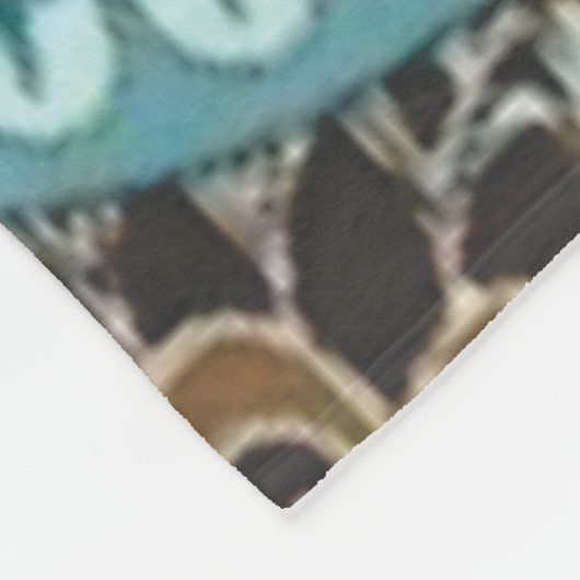 Turquoise Brown  Paisley 3 Fleece Deken (Hoek)