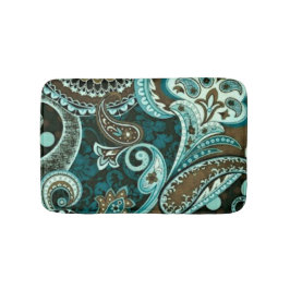 Turquoise Brown  Paisley Badmat