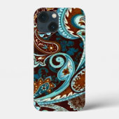 Turquoise Brown  Paisley Case-Mate iPhone Case (Achterkant)