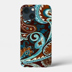 Turquoise Brown  Paisley Case-Mate iPhone Case