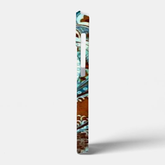 Turquoise Brown  Paisley Case-Mate iPhone Case (Achterkant / Links)