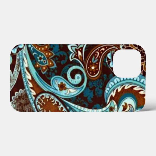Turquoise Brown  Paisley Case-Mate iPhone Case (Achterkant (horizontaal))