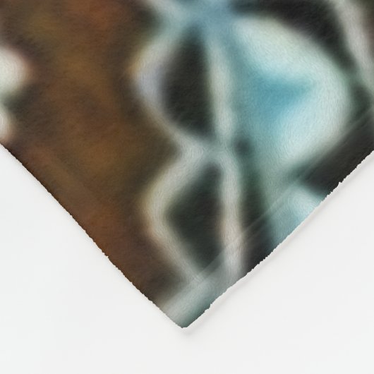 Turquoise Brown Paisley Fleece Deken (Hoek)