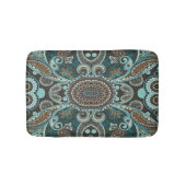 Turquoise Brown  Paisley Full Badmat (Voorkant)