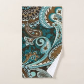 Turquoise Brown  Paisley New Bad Handdoek (Handdoek)