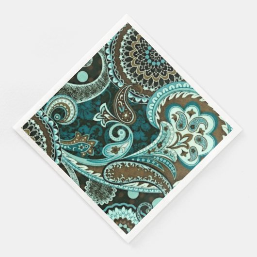 Turquoise Brown  Paisley Servet (Hoek)