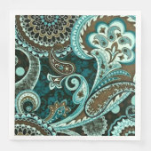 Turquoise Brown  Paisley Servet (Voorkant)