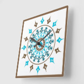 Turquoise Brown Wall klok (Hoek)