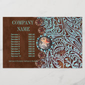 turquoise brown western land met gereedschap flyer (Achterkant)