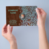 turquoise brown western land met gereedschap flyer (Hand)
