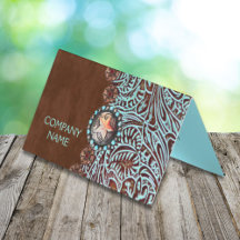 turquoise brown western land met gereedschap