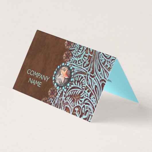 turquoise brown western land met gereedschap kaart (Voorkant)